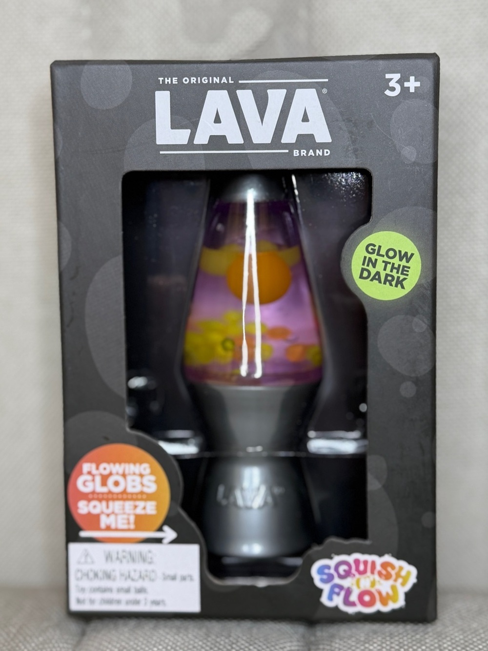 Squish N Flow - Glow-in-the-Dark Purple & Yellow Squishy Lava Lamp